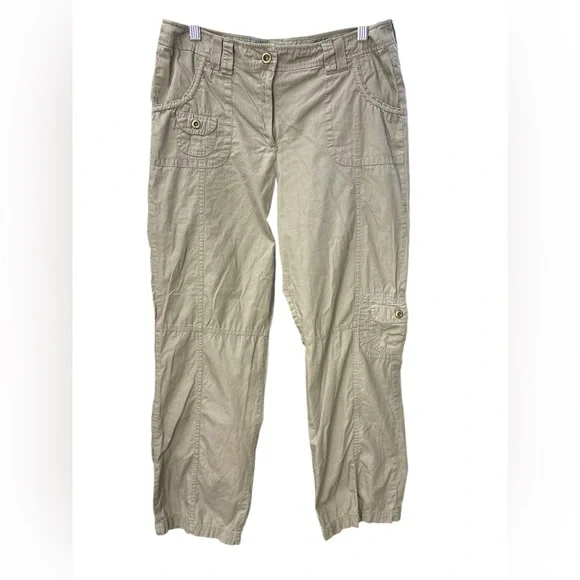 Sandro Paris Cotton Cargo Trouser Pants Taupe Utility Style – Size 10 - Picture 2 of 5